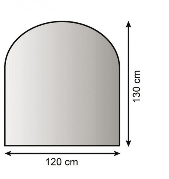 Funkenschutzplatte / Bodenblech schwarz halbrund 120x130cm