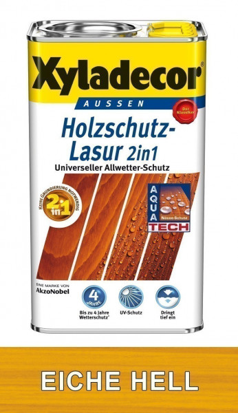 XYLADECOR Holzschutzlasur 2in1 750 ml Holzfarbe eiche-hell