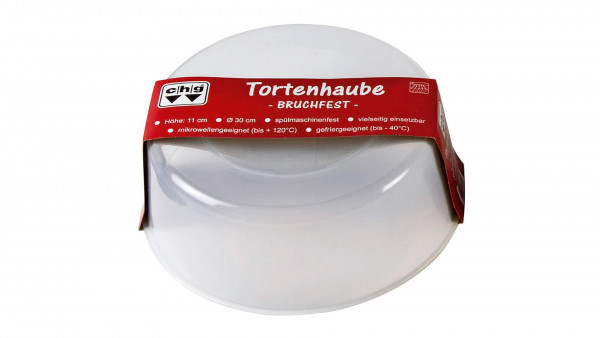 Haupe für Tortenplatte Bruchfest Kunststoff Ø 30 cm