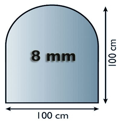 Funkenschutzplatte Glas 8mm Lienbacher Rundbogen 1000x1000mm