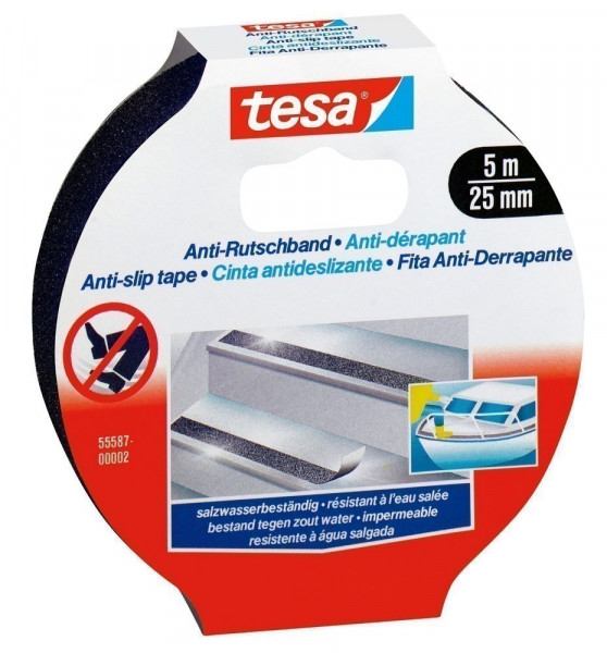 tesa® Anti-Rutschband 5 m x 25 mm schwarz