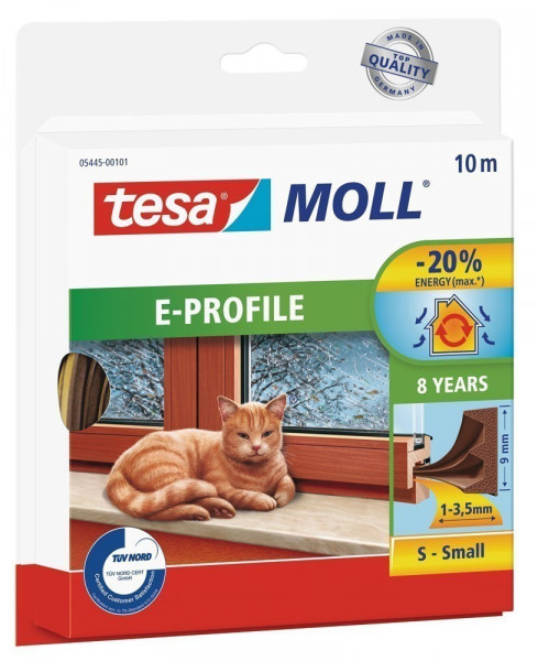 tesamoll® E-Profil Gummidichtung 9 mm x 10 m braun