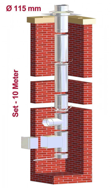 Kaminsanierung Set einwandig Ø115mm/10m