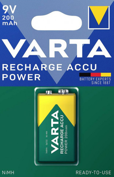 VARTA Rechargeable Akku 9 V / E-Block 1 Stück