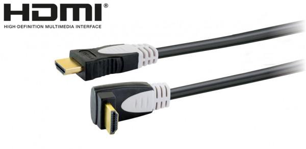 SCHWAIGER® High Speed HDMI® Kabel mit Ethernet 1x 90° 1,5m