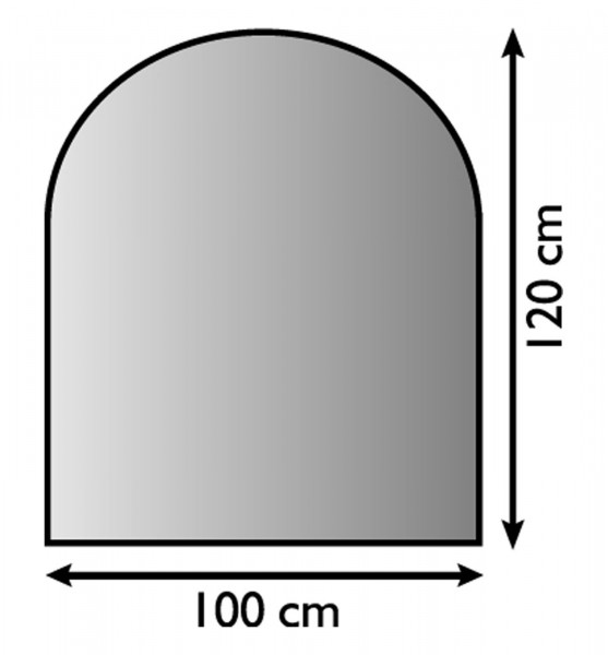 Funkenschutzplatte Stahl schwarz halbrund 100x120cm