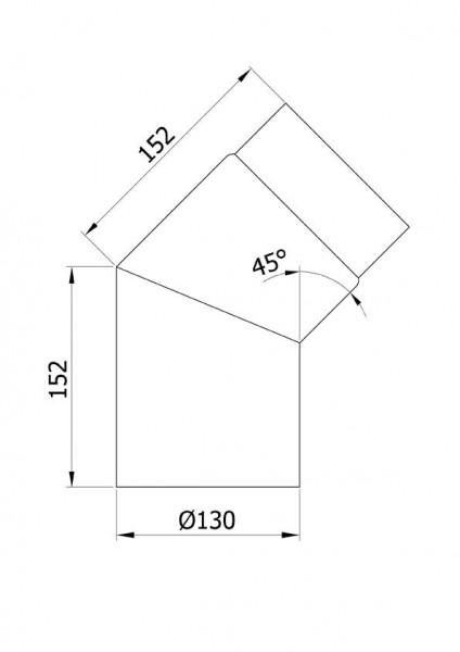 Ofenrohr / Rauchrohr Bogenknie 45° Ø130mm Senotherm schwarz ohne Tür