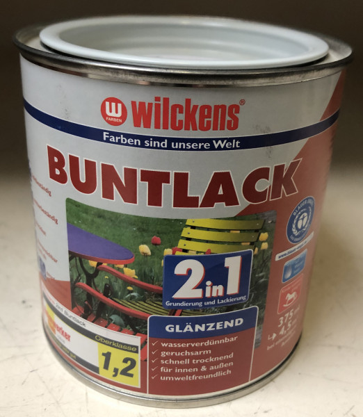 Wilckens® Buntlack 2in1 lichtgrau glänzend RAL7035 375ml