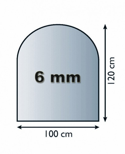 Funkenschutzplatte Glas 6mm Lienbacher Rundbogen 100x120cm