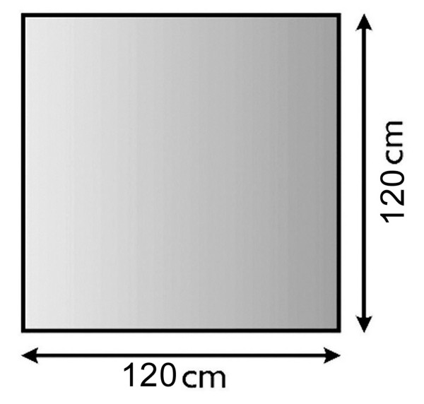 Funkenschutzplatte / Bodenblech schwarz 4-Eck 120x120cm