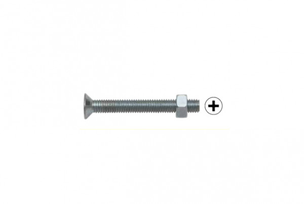 SWG Gewindeschraube verzinkt Senkkopf DIN965 mit Mutter 3x10mm 10 Stk