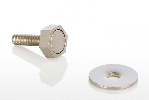 Türmagnet 15mm 95 N für Sauna mit Haftblech rund