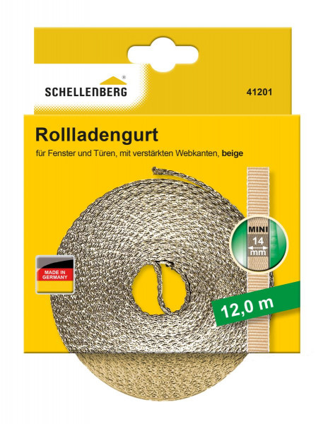 Schellenberg Rollladengurt 14mm Mini 12m beige 41201