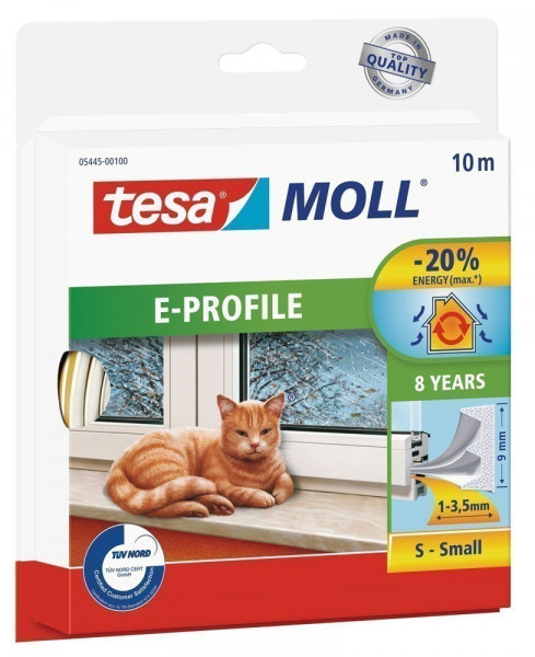 tesamoll® E-Profil Gummidichtung 9 mm x 10 m weiß