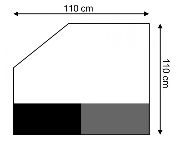 Funkenschutzplatte Stahl grau / schwarz 110x110cm 5-Eck