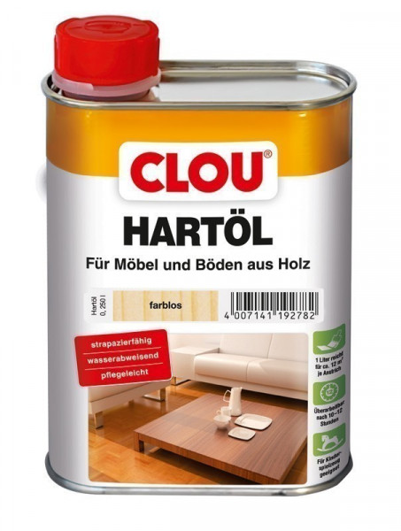 Holzöl CLOU Hartöl für Möbel und Böden aus Holz farblos 250 ml