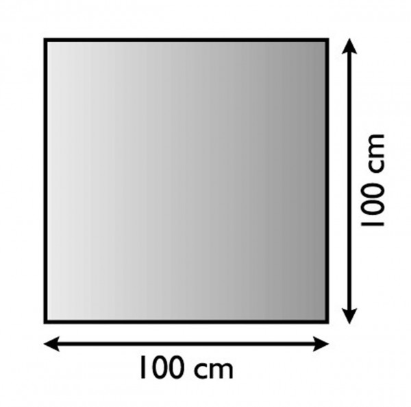 Funkenschutzplatte Stahl schwarz 4-Eck 100x100cm