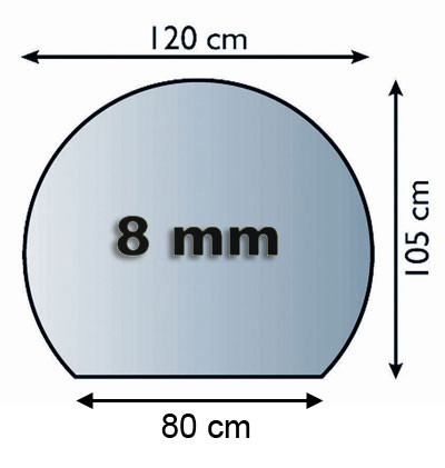 Funkenschutzplatte Glas 8mm Lienbacher Kreisabschnitt 1200x1050mm