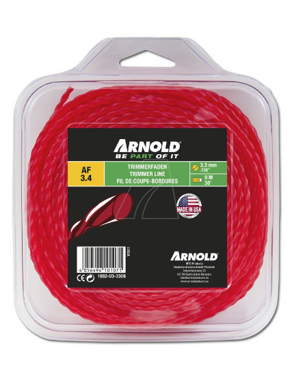 ARNOLD Trimmerfaden AF 3.4, 3.3 mm x 9 m, rot, rund, gedreht