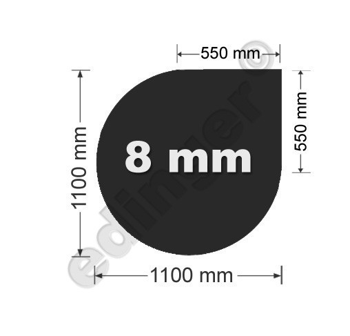 Funkenschutzplatte Glas 8mm Lienbacher Tropfen schwarz 1100x1100mm