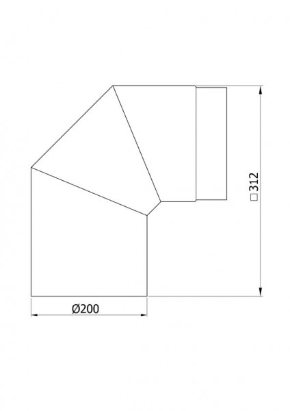 Ofenrohr / Rauchrohr Bogenknie 90° Ø200mm Senotherm schwarz ohne Tür