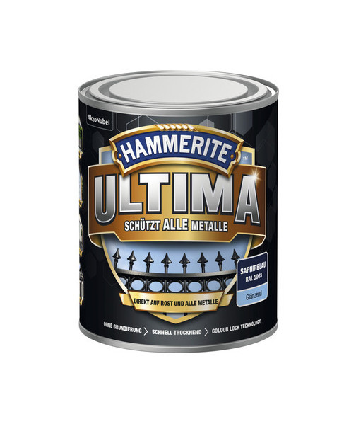 HAMMERITE® 3in1 Schutzlack Ultima saphirblau glänzend 750ml