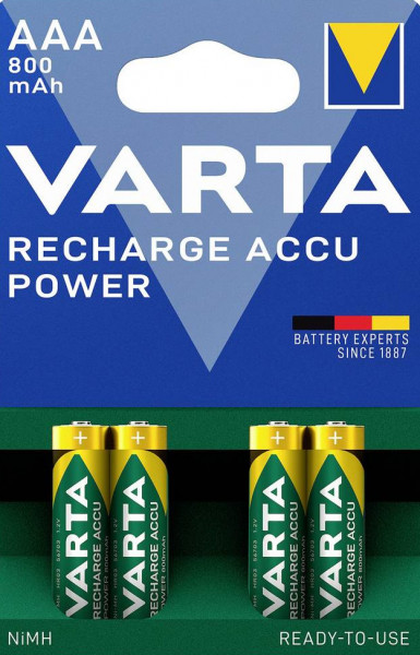 VARTA Rechargeable Akku AAA 1,2 V 800mAh 4 Stück