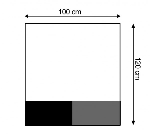 Funkenschutzplatte Stahl grau / schwarz 100x120cm 4-Eck