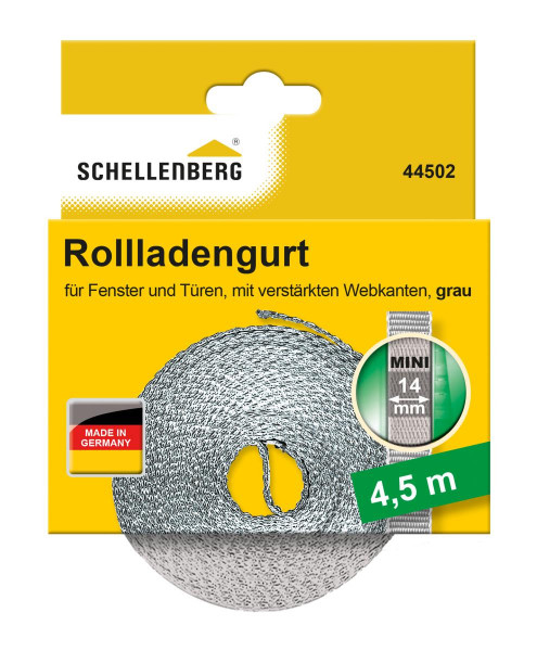 Schellenberg Rollladengurt 14mm Mini 4,5m grau 44502