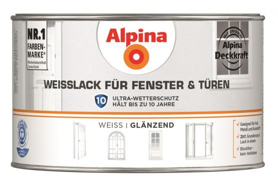 Alpina Weißlack für Fenster + Türen glänzend 300ml