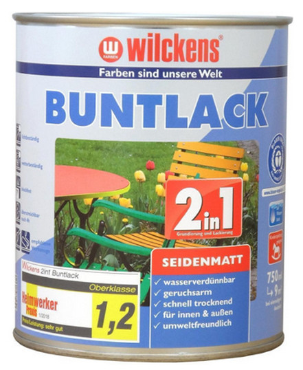 Wilckens® Buntlack 2in1 reinweiß seidenmatt 750ml