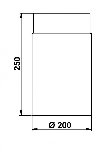 Ofenrohr / Rauchrohr Stahlblech Senotherm schwarz Ø200mm Länge 250mm