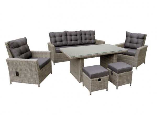 Bellavista Sitzgruppe Dining Set Asti Polyrattan braun