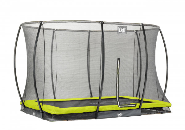 Trampolin EXIT Silhouette Ground mit Sicherheitsnetz 214x305cm grün