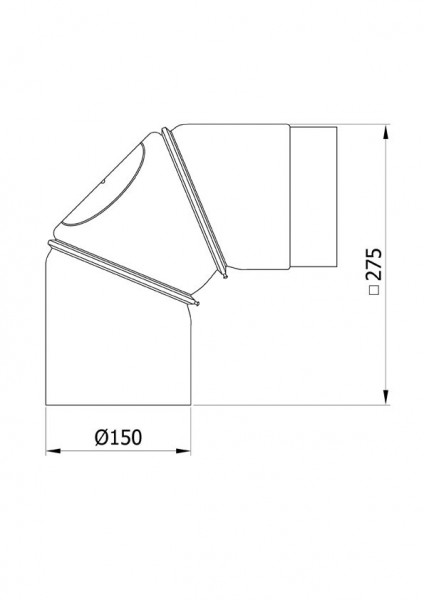 Ofenrohr Bogenknie 3tlg verdrehbar 0-90° Ø150mm Senoth. grau m.T.