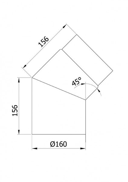 Ofenrohr / Rauchrohr Bogenknie 45° Ø160mm Senotherm schwarz ohne Tür