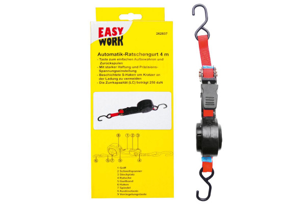 EW AUTOMATIK-RATSCHENGURT 25 MM X 4 M, ZUGFESTIGKEIT: 250 KG