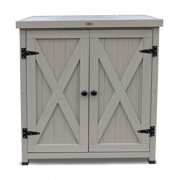 HABAU Gartenschrank Laura mit Arbeitsfläche grau 80x45x92cm