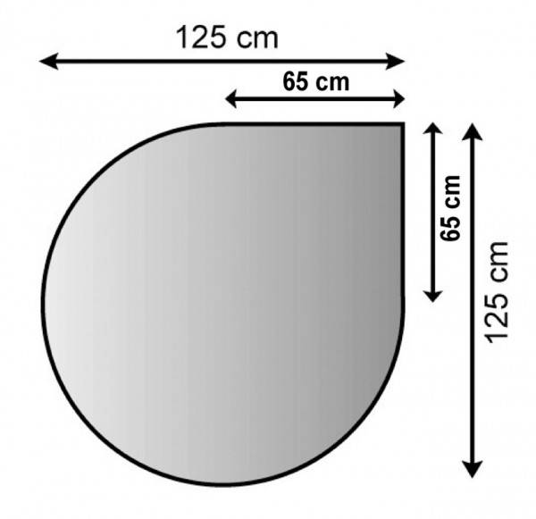 Funkenschutzplatte / Bodenblech schwarz Tropfen 125x125cm