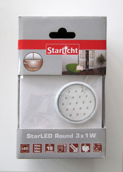 StarLicht StarLED Round / Schrankleuchte 3x1W je 19 LED`s Licht blau