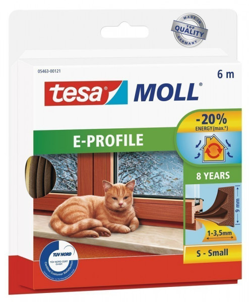 tesamoll® E-Profil Gummidichtung 9 mm x 6 m braun