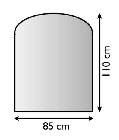 Funkenschutzplatte / Bodenplatte Lienbacher silber Segmentb. 85x110cm