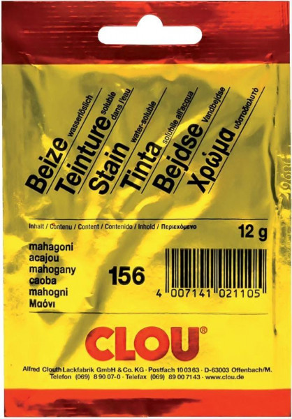 Clou Beize / Pulver-Beize wasserlöslich Nr. 156 mahagoni 10g