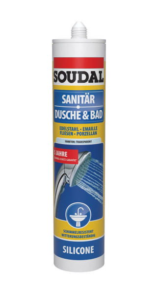 SOUDAL Sanitär Silikon Dusche und Bad 300ml transparent