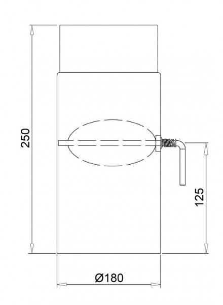 Ofenrohr / Rauchrohr Stahlblech schwarz Ø180mm 250mm mit Drosselklappe