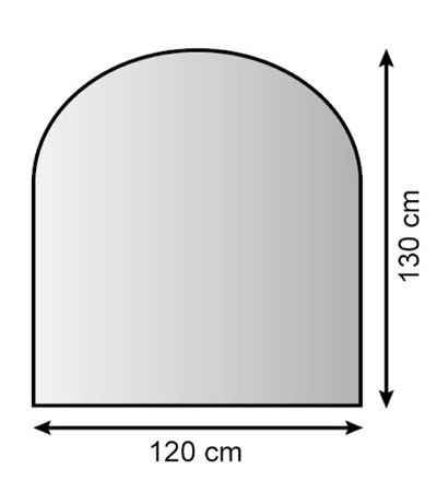 Funkenschutzplatte / Bodenplatte Lienbacher silber halbrund 120x130cm