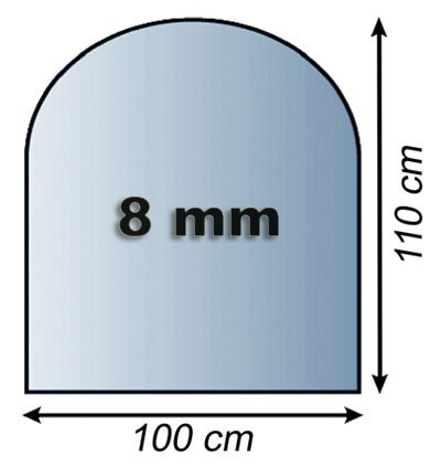 Funkenschutzplatte Glas 8mm Lienbacher Rundbogen 1000x1100mm