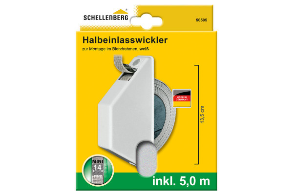 Schellenberg Halbeinlasswickler MINI inklusive Gurtband weiß