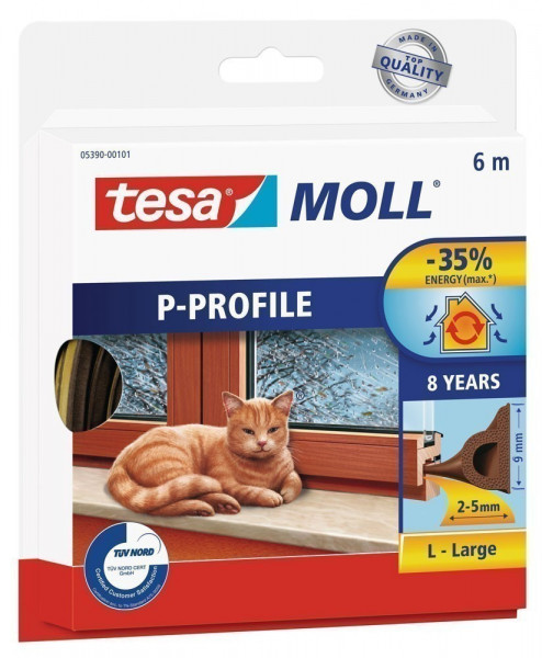 tesamoll® P-Profil Gummidichtung 9 mm x 6 m braun