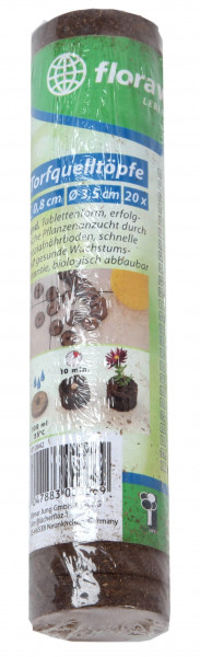 Torfquelltöpfe / Torfquelltabs classic floraworld Ø3,5cm 20 Stück